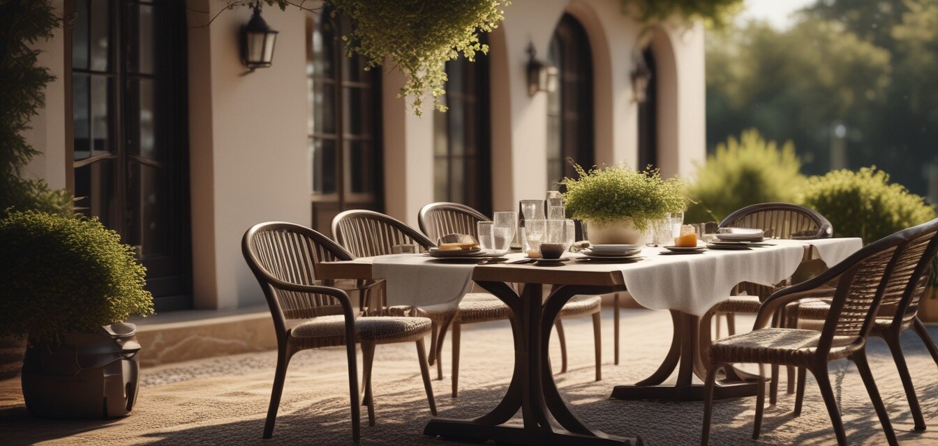 Outdoor dining setup